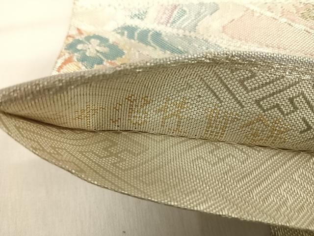 平和屋着物◎本箔佐賀錦　六通柄袋帯　孔雀花文　金銀糸　正絹　逸品　AABI0880yx 平和屋着物◎佐賀錦 六通柄袋帯 鳳凰花文 金銀糸 正絹 逸品 AABI1036yx