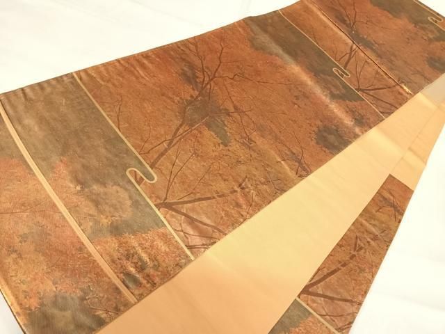 平和屋着物◎六通柄袋帯　枝葉文　金糸　正絹　逸品　AABI0906yx 平和屋着物◎六通柄袋帯 枝葉文 金糸 正絹 逸品 AABI0906yxの通販はau