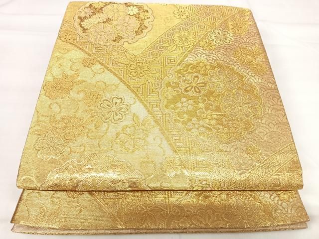 平和屋着物◎六通柄袋帯　雪輪花文　金糸　正絹　逸品　AABI0911yx 楽天市場】平和屋着物○六通柄袋帯 雪輪飛鶴草花文 金糸 正絹 逸品
