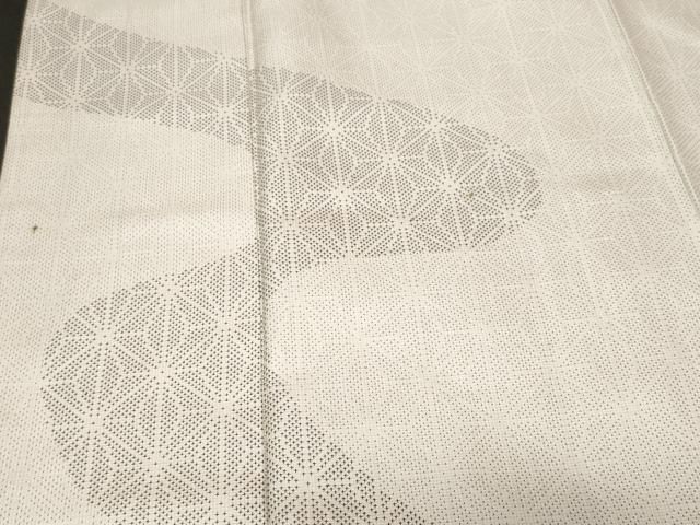 平和屋着物■色留訪問着　紬地　麻の葉文様　十字絣文様　正絹　逸品　CABF4208ev 平和屋着物□色留訪問着 紬地 麻の葉文様 十字絣文様 正絹 逸品