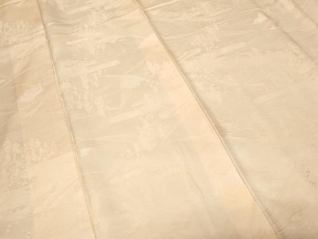 平和屋着物■上質な色無地　樹林扇面地紋　鳥の子色　正絹　逸品　CABF4235ev 平和屋着物□上質な色無地 樹林扇面地紋 鳥の子色 正絹 逸品