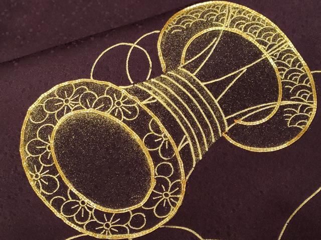 平和屋着物■豪華色留袖　駒刺繍　立波鼓花文　金彩　正絹　逸品　CABF4247ev 平和屋着物□豪華色留袖 駒刺繍 立波鼓花文 金彩 正絹 逸品 CABF4247ev