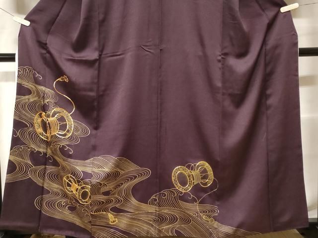 平和屋着物□豪華色留袖 駒刺繍 立波鼓花文 金彩 正絹 逸品 CABF4247ev