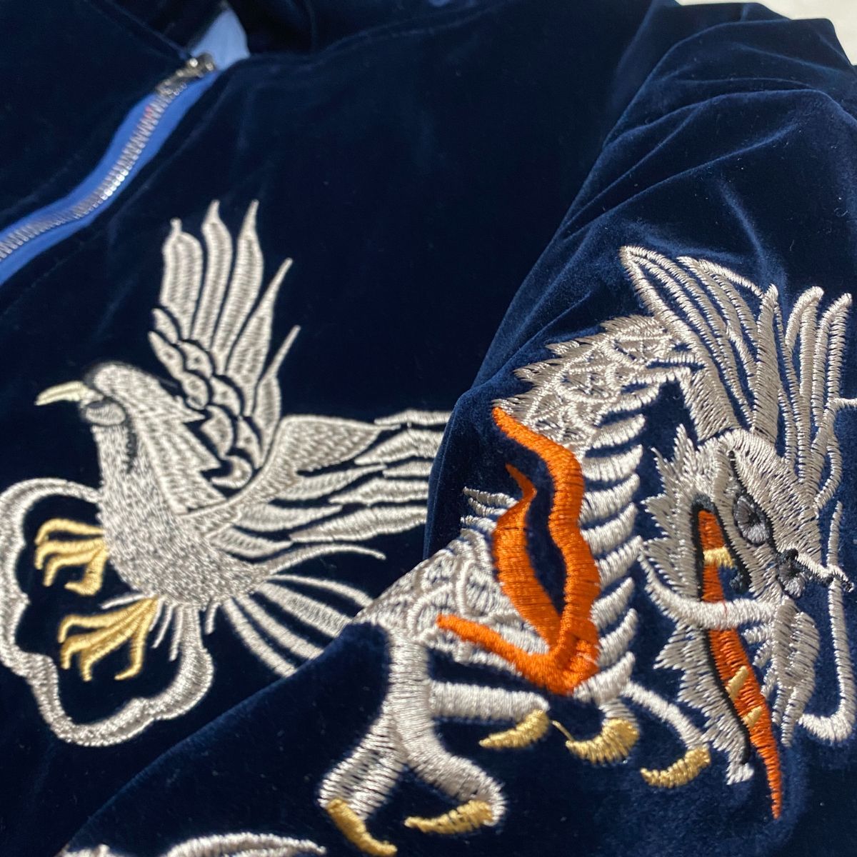 別珍 「Yokosuka刺繍入り」 横須賀発祥 SUKAJAN スカジャン 鷹 龍 HAWK