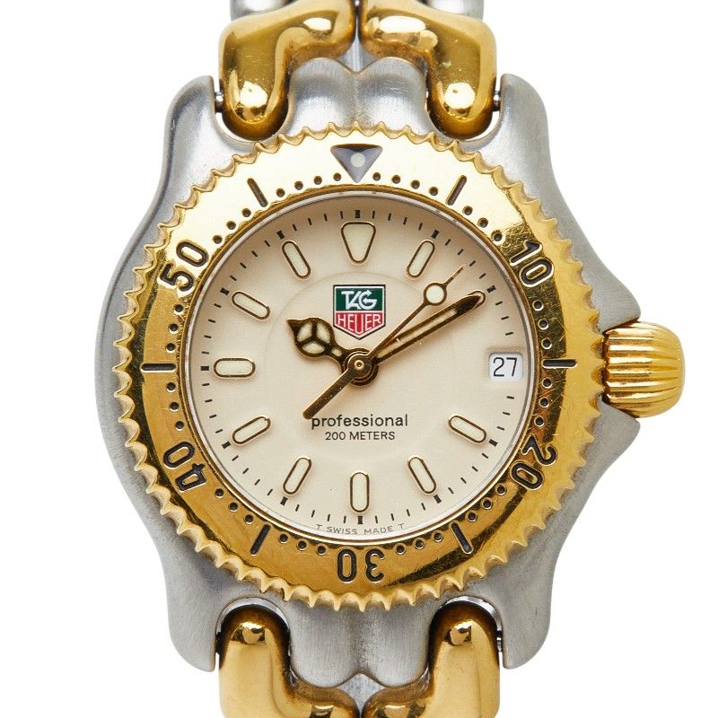 タグホイヤー セル 腕時計 WG1421-0 クオーツ ベージュ文字盤 ステンレススチール レディース TAG HEUER 【214-65422】 TAG Heuer - タグホイヤー セル 腕時計 WG1421-0 クオーツ ベージュ
