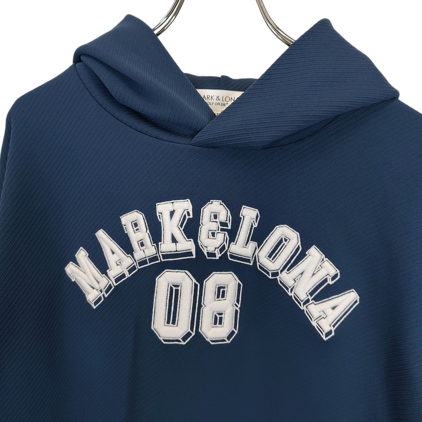 新品 ★ MARK&LONA スウェット パーカー マーク&ロナ 正規品 MARK&LONA（マークアンドロナ） パーカー グレーパープル系×白