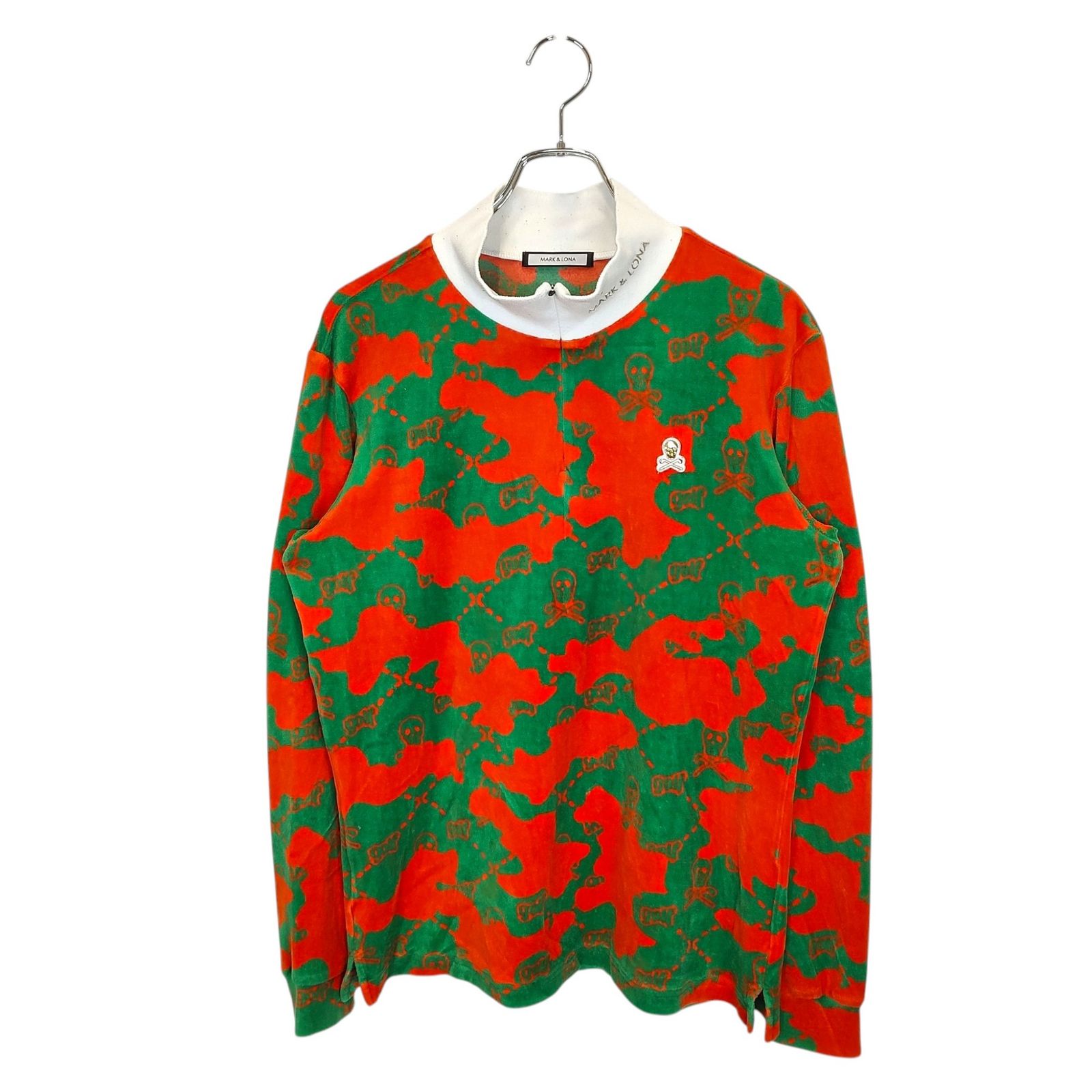 MARK &LONA 長袖 モック インナー ロンT 46 カモフラ MARK&LONA マークアンドロナ ゴルフ Camouflage pattern L/S Polo