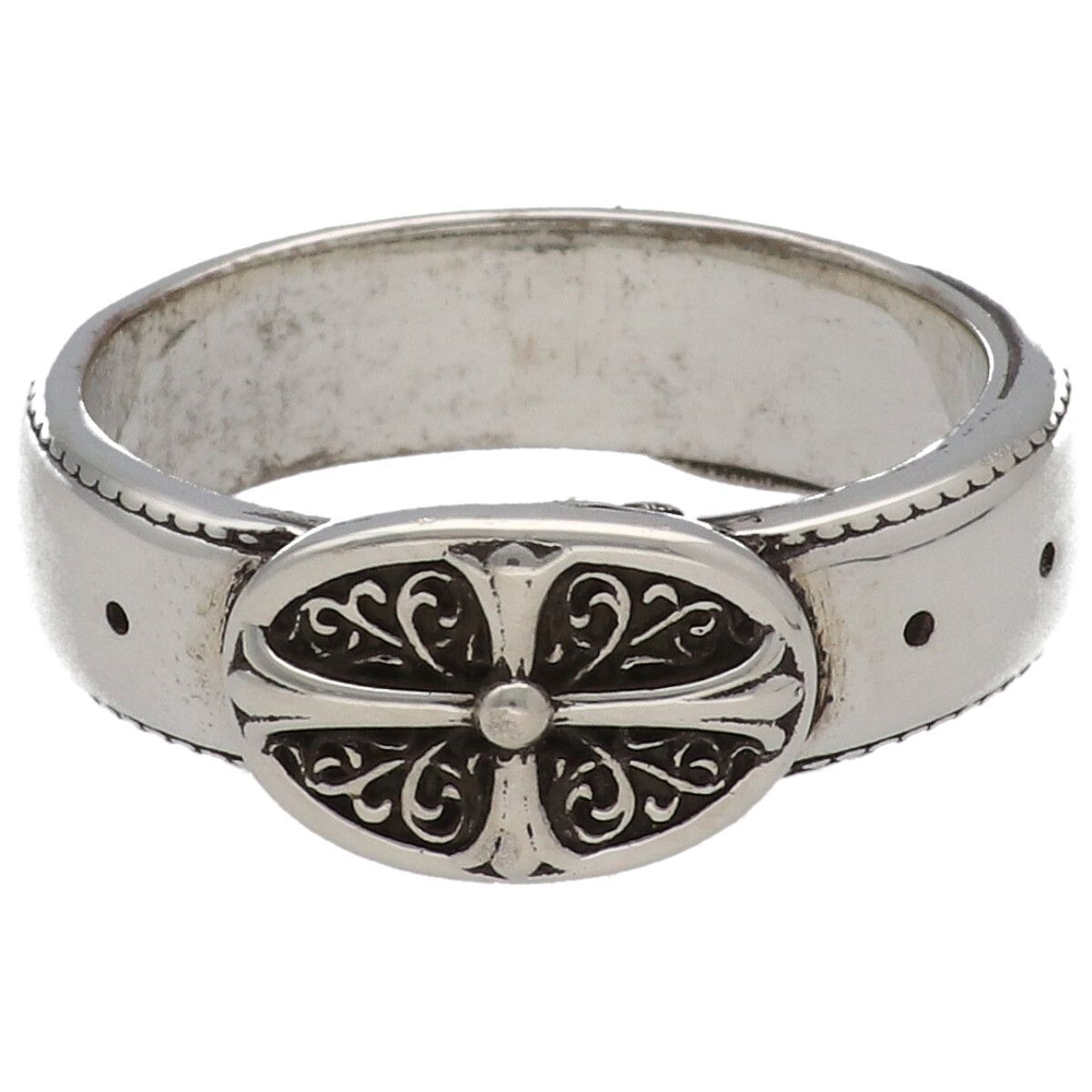 中古】 CHROME HEARTS クロムハーツ バックル オーバルクロス ベルト 