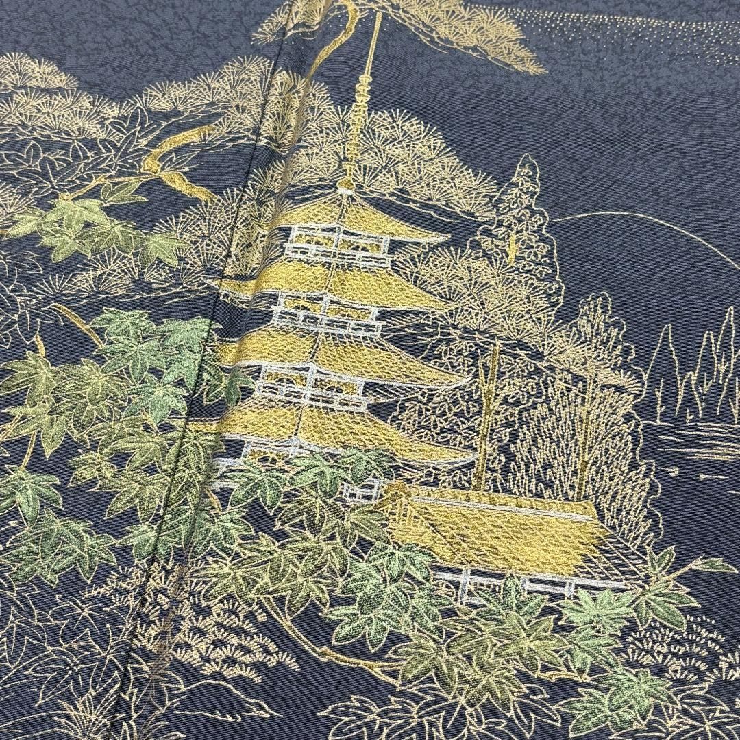 訪問着 五重の塔 松の木 藍鼠色 しつけ糸 K-5883 訪問着 五重の塔 松の木 藍鼠色 しつけ糸 K-5883 - メルカリ