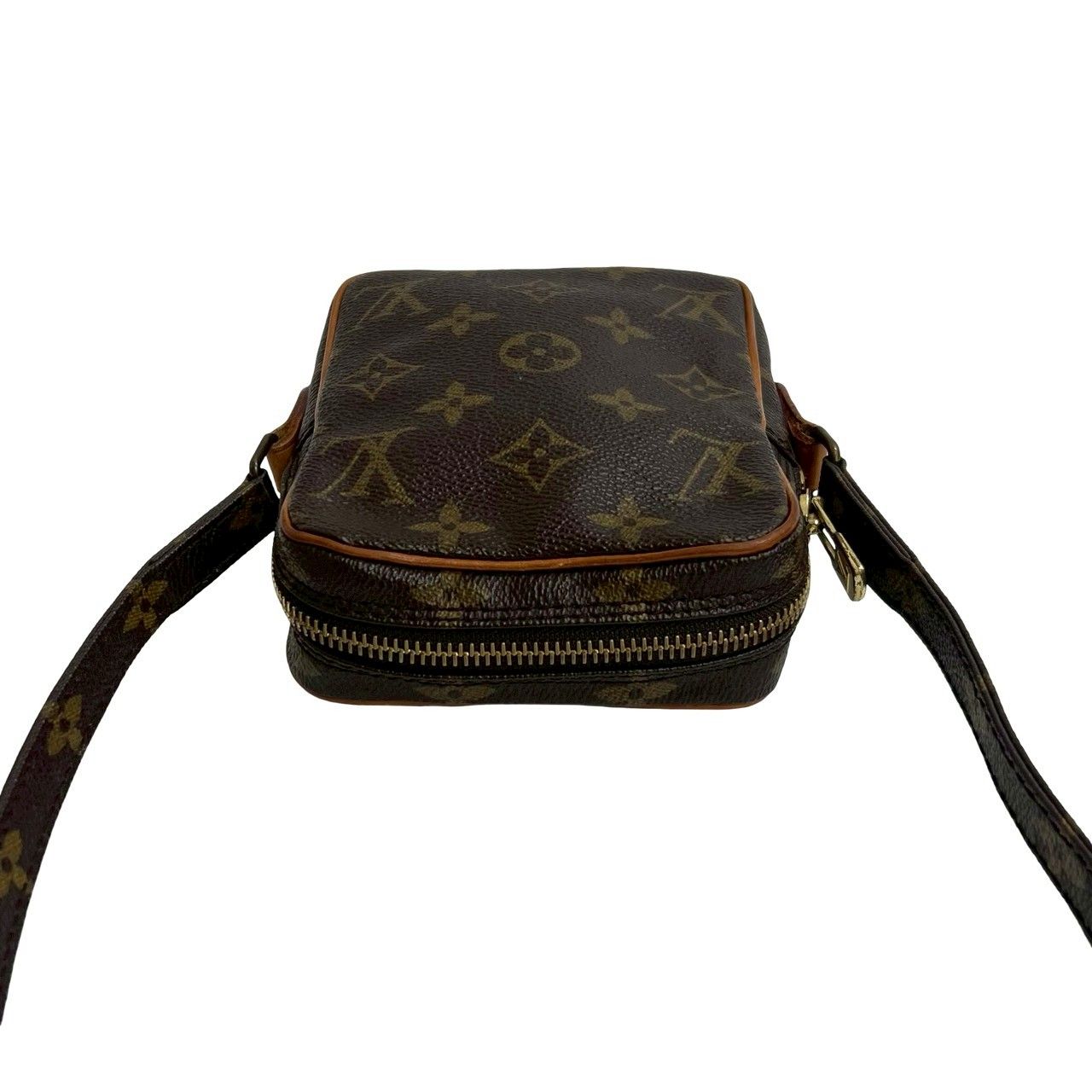 極 美品 LOUIS VUITTON ルイヴィトン ヴィンテージ ミニ ダヌーブ モノグラム レザー 本革 ショルダーバッグ ポシェット ブラウン 56631 極 美品 LOUIS VUITTON ルイヴィトン ヴィンテージ ミニ ダヌーブ