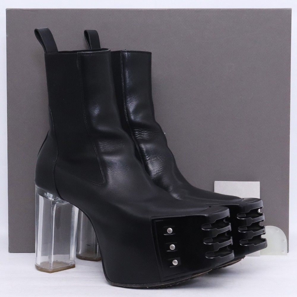 RICK OWENS Grilled Kiss Boots サイズ42 ブラック クリア RU02D6825