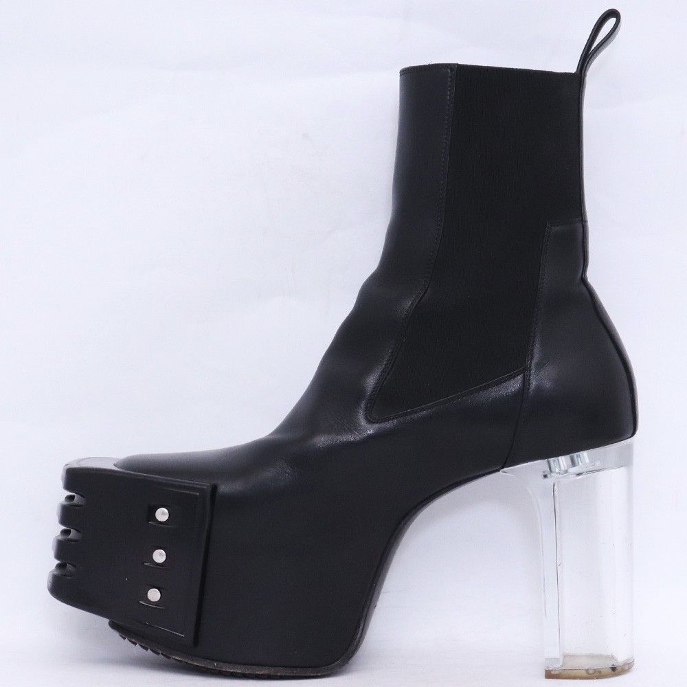 RICK OWENS Grilled Kiss Boots サイズ42 ブラック クリア RU02D6825
