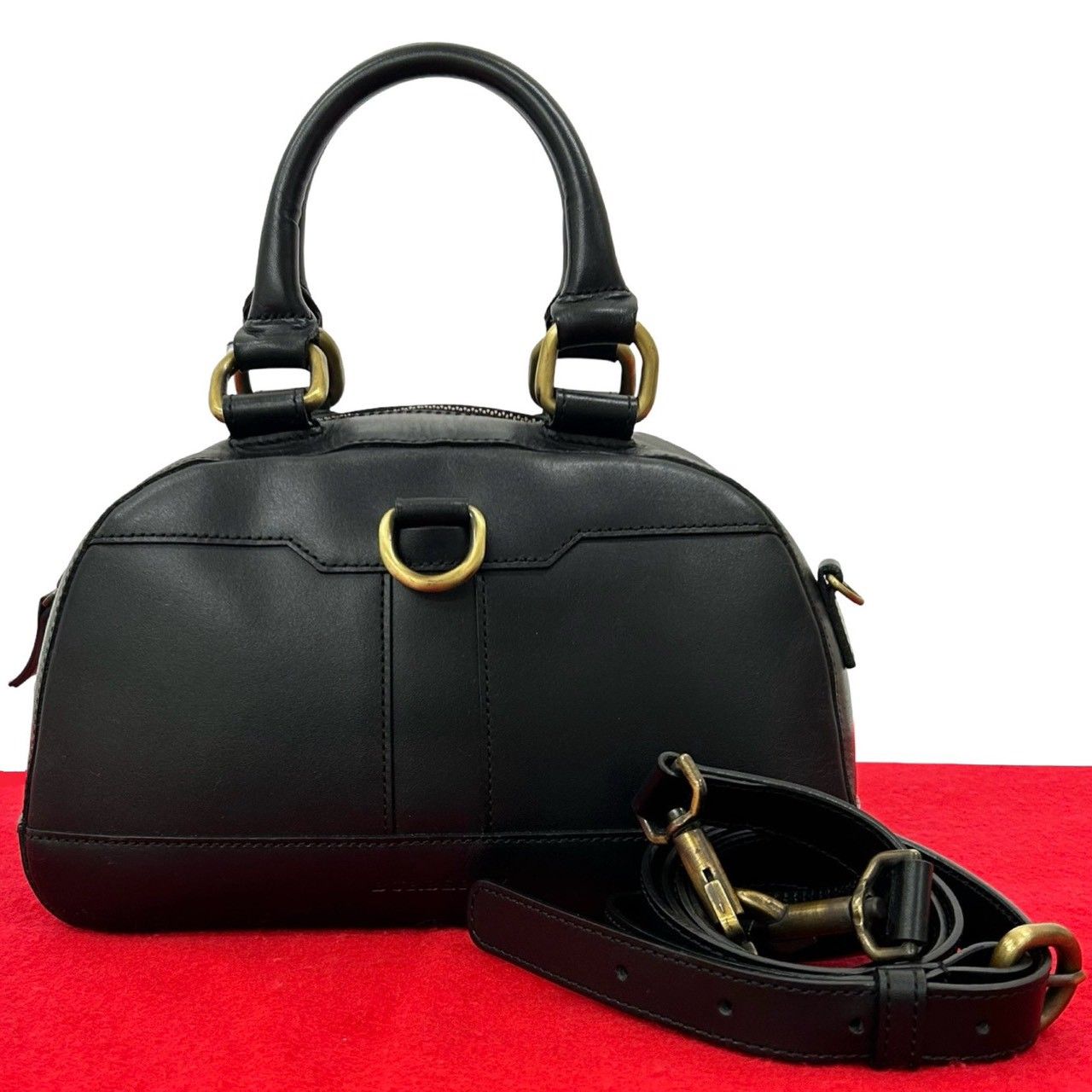 極 美品 希少品 BURBERRY バーバリー ロゴ 刻印 金具 レザー 本革 2way 
