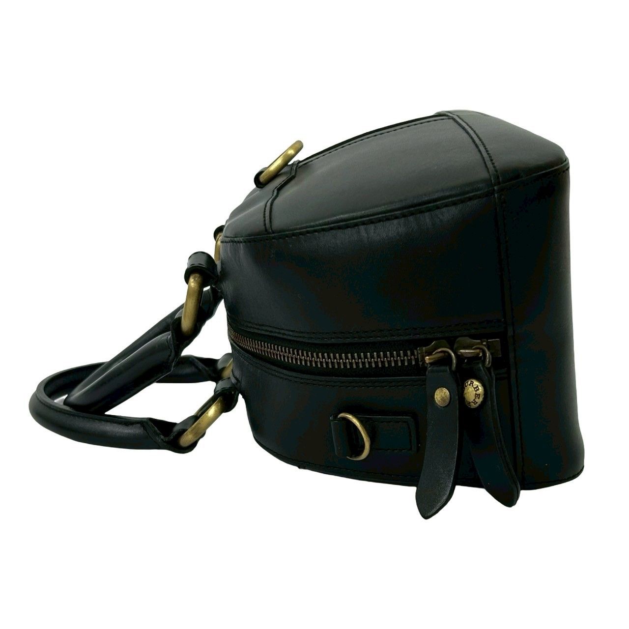 極 美品 希少品 BURBERRY バーバリー ロゴ 刻印 金具 レザー 本革 2way