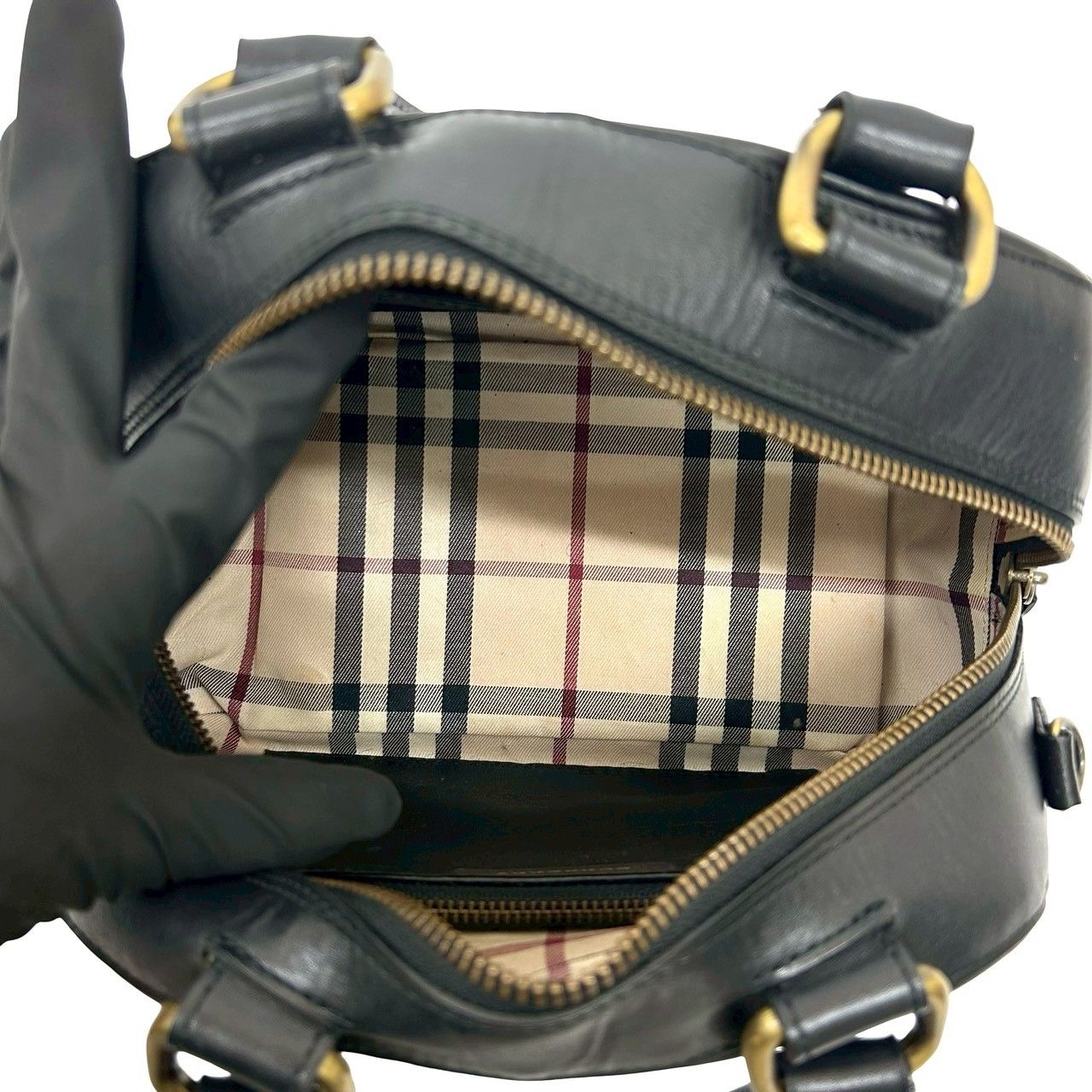 極 美品 希少品 BURBERRY バーバリー ロゴ 刻印 金具 レザー 本革 2way