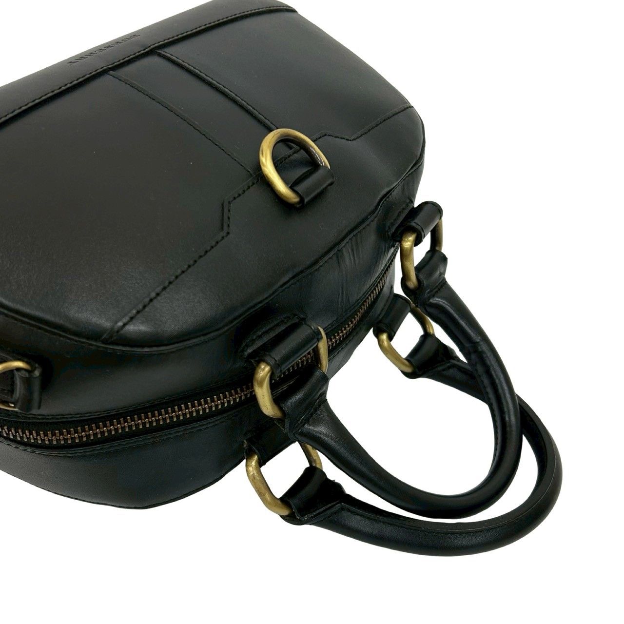 極 美品 希少品 BURBERRY バーバリー ロゴ 刻印 金具 レザー 本革 2way