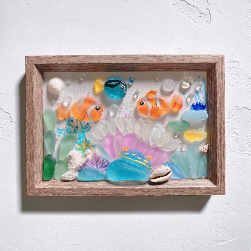ご確認用 under the Sea ❣️シーグラスアート クマノミ ウミウシ