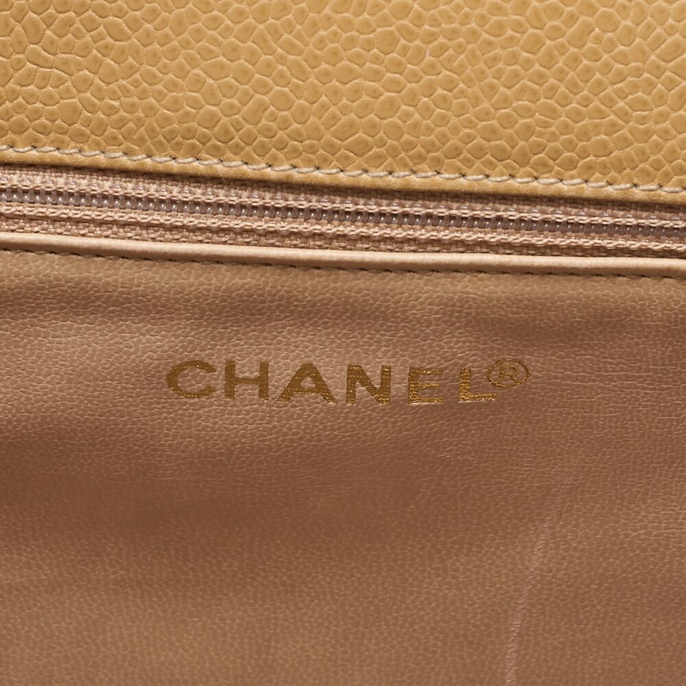 CHANEL シャネル サークルココマーク シングルフラップ ショルダーバッグ キャビアスキン ベージュ（ゴールド金具） レディースバッグ トートバッグ ハイブランド 【中古】【送料無料】 CHANEL シャネル サークルココマーク シングルフラップ ショルダー