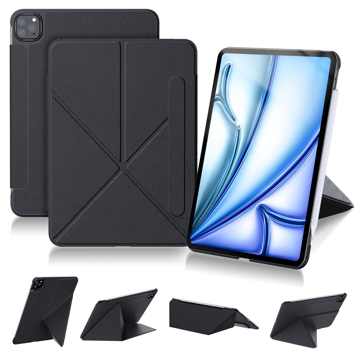 【数量限定】iPad mini7 ケース(A17 Pro 2024 第7世代) iPad mini6 ケース (2021 第6世代) 8.3インチ 横置＆縦置 タブレットスタンド 磁気吸着 超スリム 軽量 極薄 衝撃保護 折りたたみ 角度調整可能 三角形