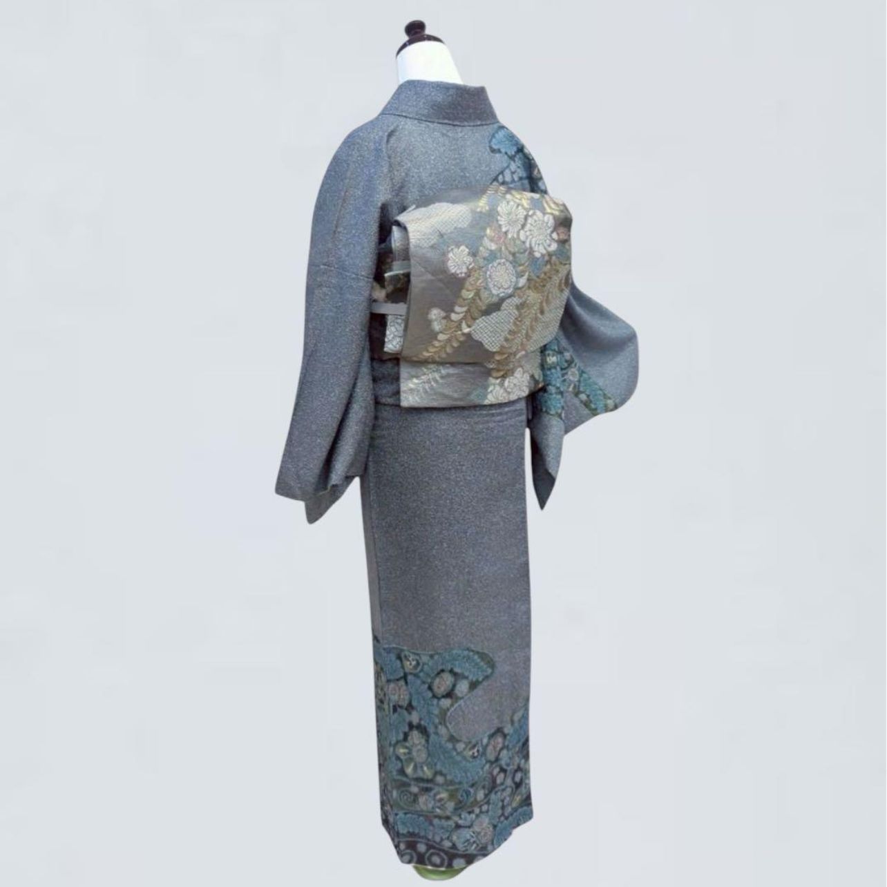 極上　作家物　辻が花　銀通し　正絹　訪問着　フルセット　裄72 トール　ゆったり 極上 作家物 辻が花 銀通し 正絹 訪問着 フルセット 裄72 トール