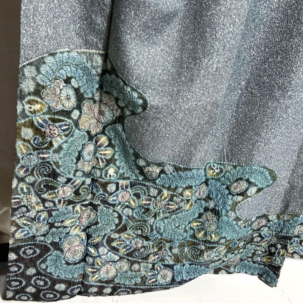 極上　作家物　辻が花　銀通し　正絹　訪問着　フルセット　裄72 トール　ゆったり 極上 作家物 辻が花 銀通し 正絹 訪問着 フルセット 裄72 トール