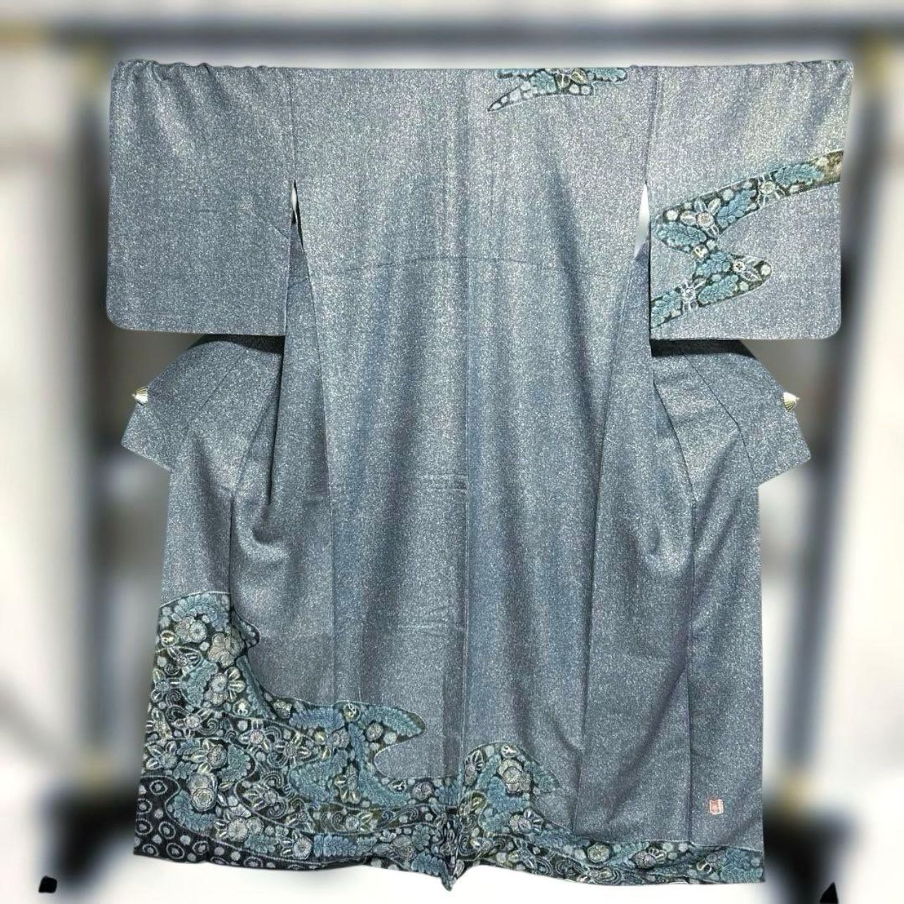 極上　作家物　辻が花　銀通し　正絹　訪問着　フルセット　裄72 トール　ゆったり 極上 作家物 辻が花 銀通し 正絹 訪問着 フルセット 裄72 トール