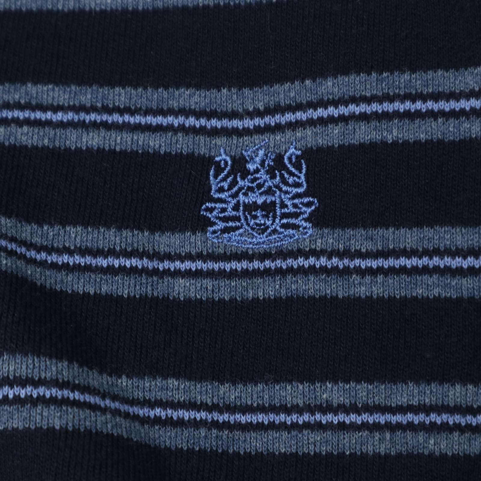 Aquascutum アクアスキュータム 通年☆ 長袖 ボーダー ロゴ刺繍 