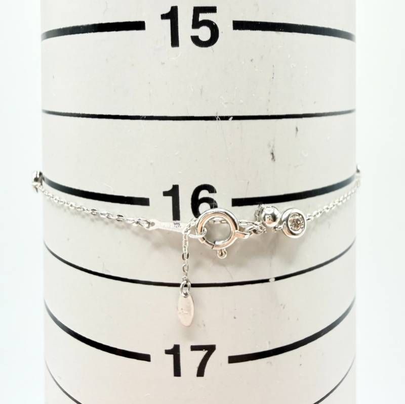 美品】 Pt850 天然ダイヤモンド 0.10ct ステーション ブレスレット 