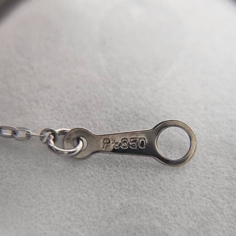 美品】 Pt850 天然ダイヤモンド 0.10ct ステーション ブレスレット 