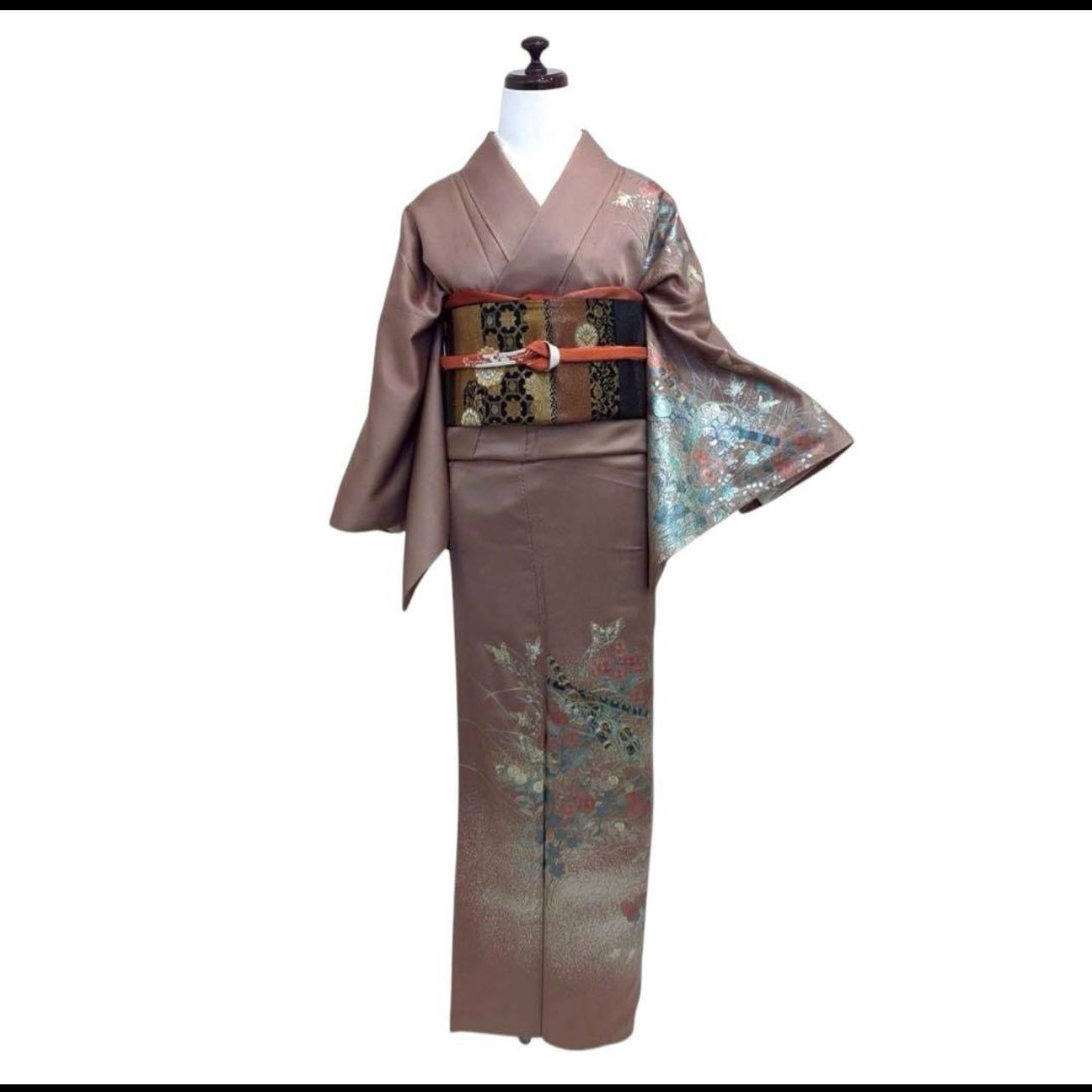 裄67 正絹　訪問着　フルセット　4点 特選美品西陣華紋袋帯　未使用近い　美品 裄67 正絹 訪問着 フルセット 4点 特選美品西陣華紋袋帯 未使用近い 美