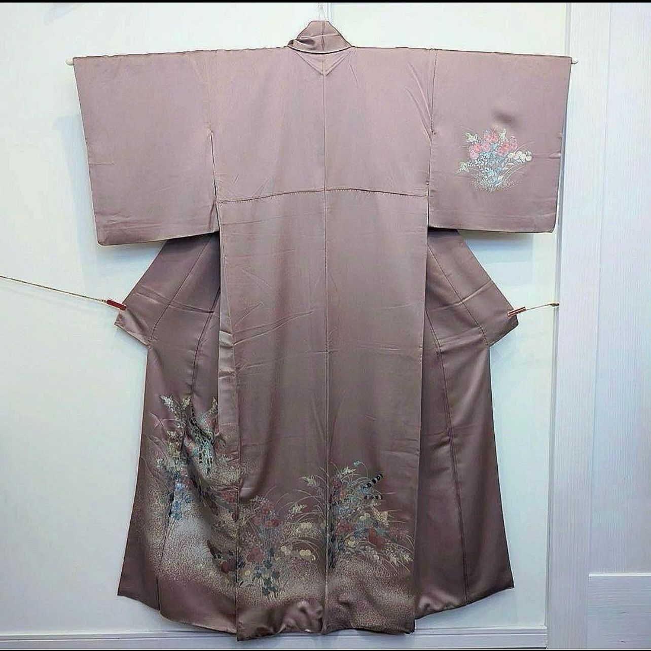 裄67 正絹　訪問着　フルセット　4点 特選美品西陣華紋袋帯　未使用近い　美品 裄67 正絹 訪問着 フルセット 4点 特選美品西陣華紋袋帯 未使用近い 美