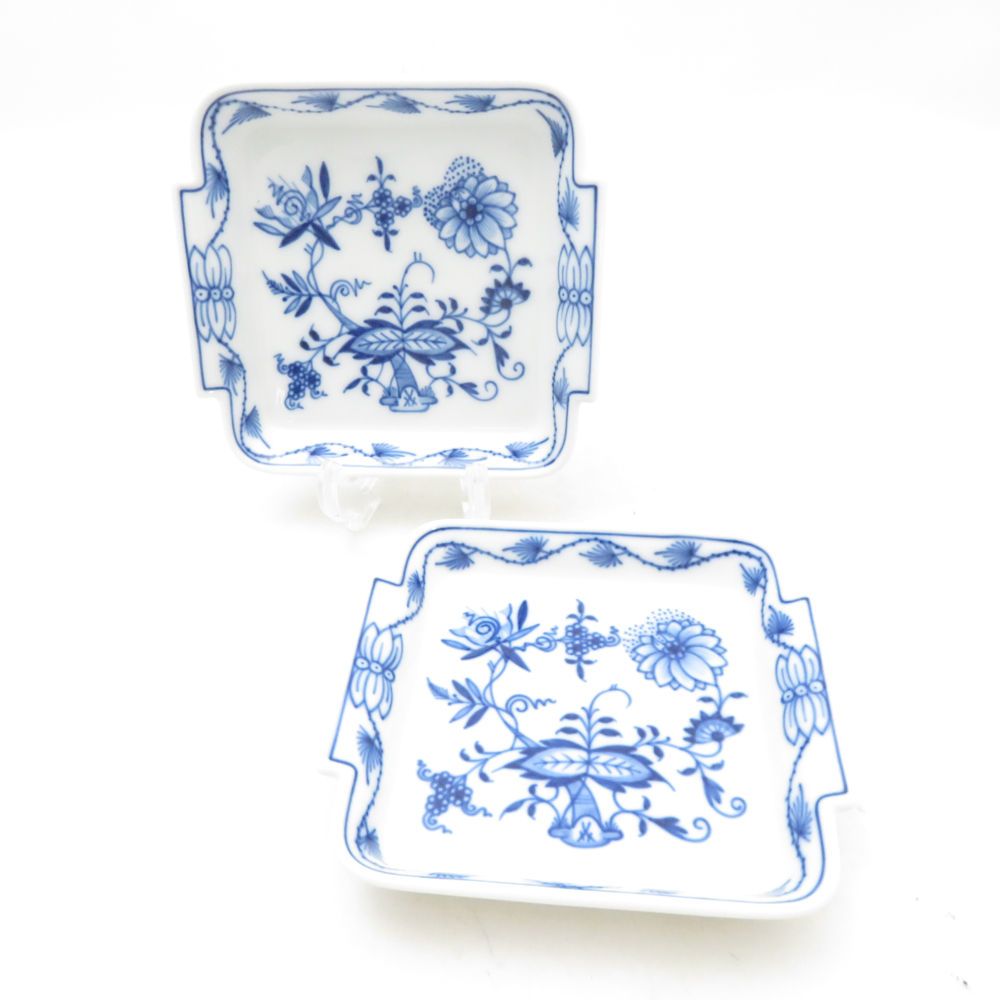美品 MEISSEN マイセン ブルーオニオン 53622 スモールディッシュ 2枚
