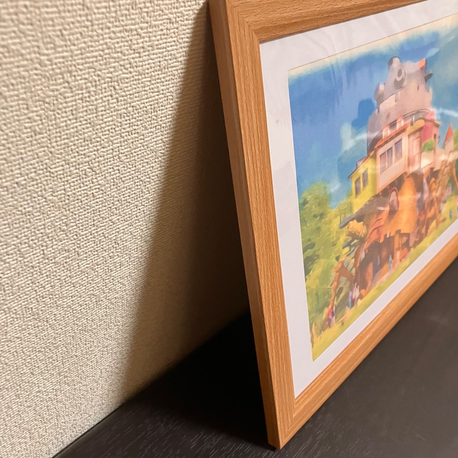 ジブリアート①ジブリパークより「ハウルの城」額装品 額縁寸法33㎝×24