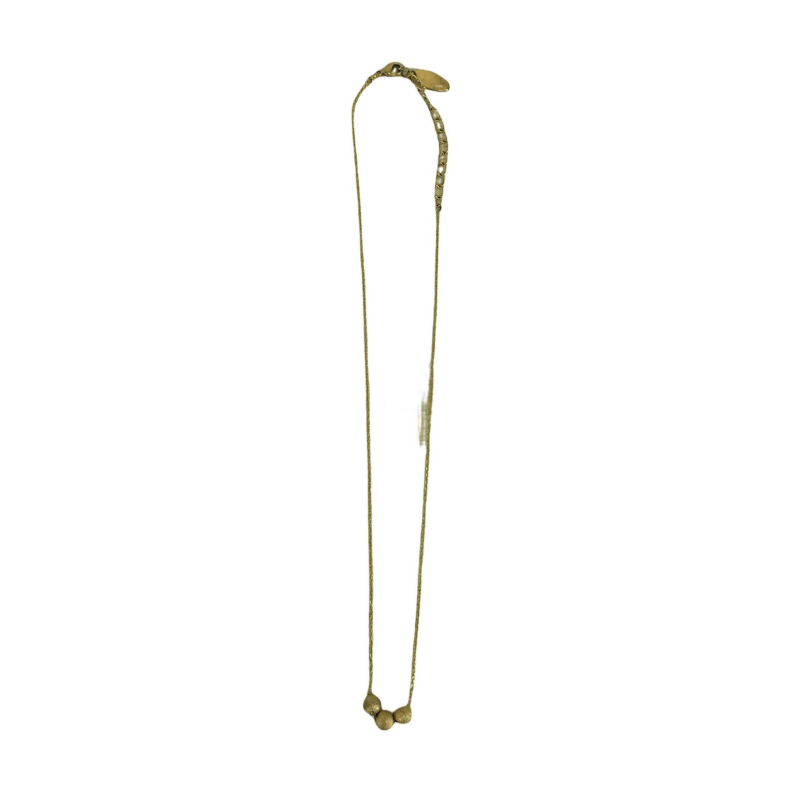イアパピヨネ ear PAPILLONNER 三連 ゴールドボール ネックレス 