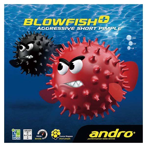 アンドロ andro 卓球 【卓球用 表ソフトラバー】 BLOWFISH+ ブローフィッシュプラス 表ソフトラバー  112265 RD アカ