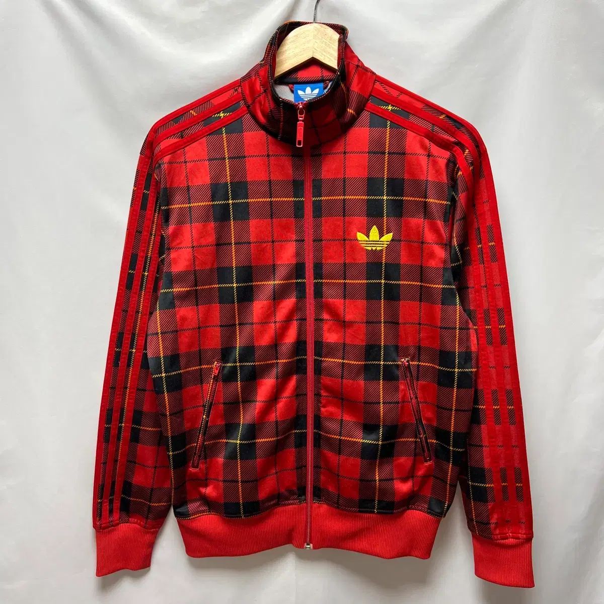 正規品/95 アディダス 旧ファイヤーバード タタン CHECK RED トラックジャージ/ジャージ