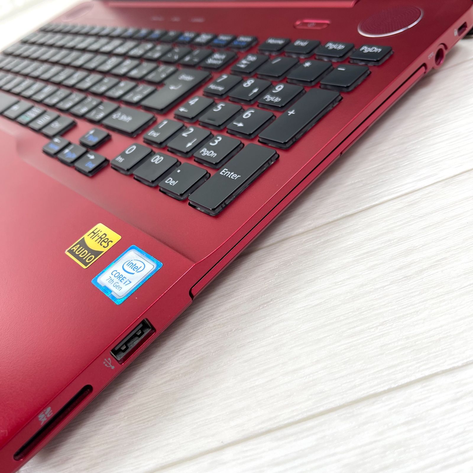 Corei7✨️Windows11 SSD オフィス付き赤ノートパソコン 富士通 富士通 7世代 corei7 高速SSD512GB メモリ16GB オフィス2024付き
