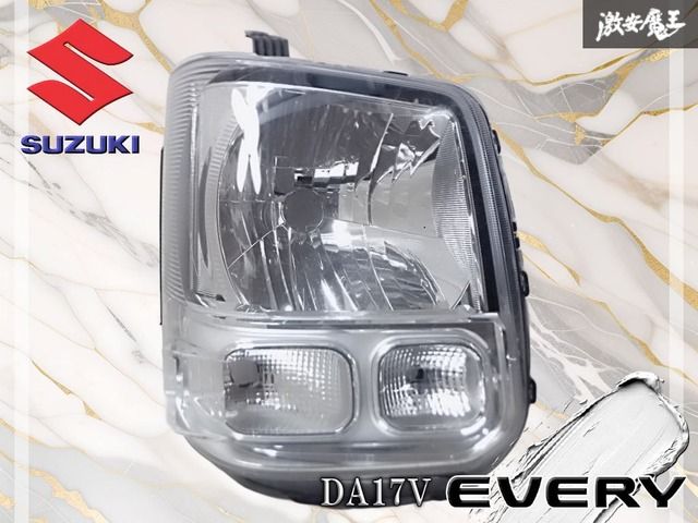 7674 良品 エブリィ DA17V 左ヘッドライト ハロゲン LE14C6327 【公式