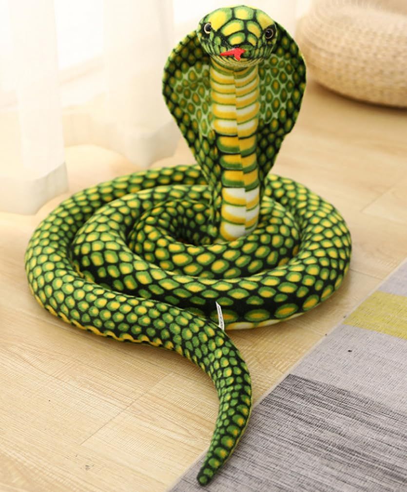 【dokidoki】ヘビ コブラ クッション 抱き枕 ぬいぐるみ かわいい リアル 可愛い 動物 昼寝枕 爬虫類 ドッキリ イベント パーティー グッズ ハロウィン プレゼント 可愛い 萌え インスタ へび 蛇 スネーク グリーン