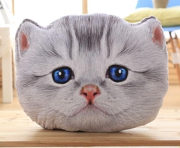 【dokidoki】猫 子猫 顔 クッション 抱き枕 ぬいぐるみ アメリカンショートヘアー サバトラ おもしろグッズ プレゼント 可愛い 萌え インスタ