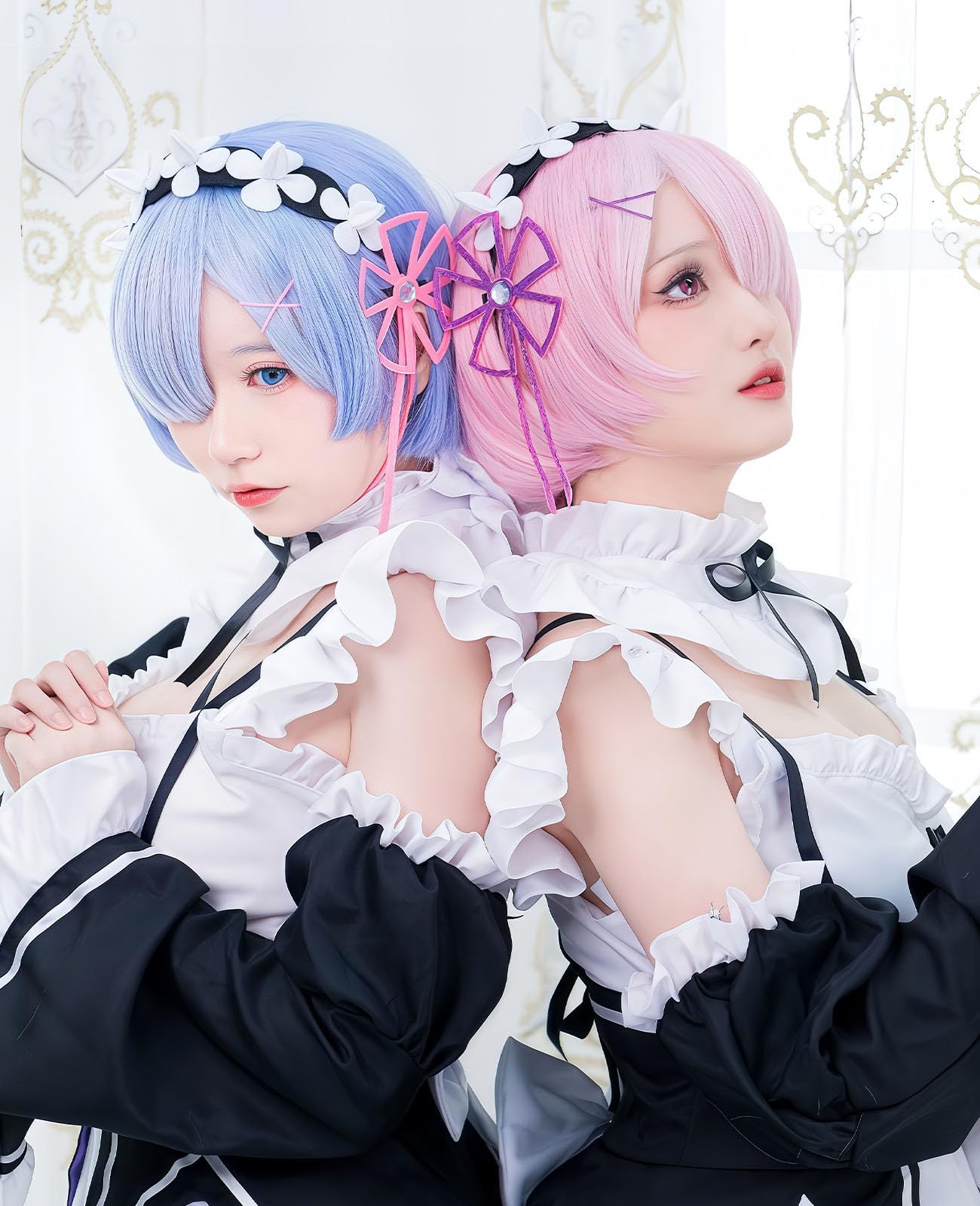 乃宇撮] リゼロ コスプレ 豪華版 レム コスプレ衣装 ラム コスプレ衣装