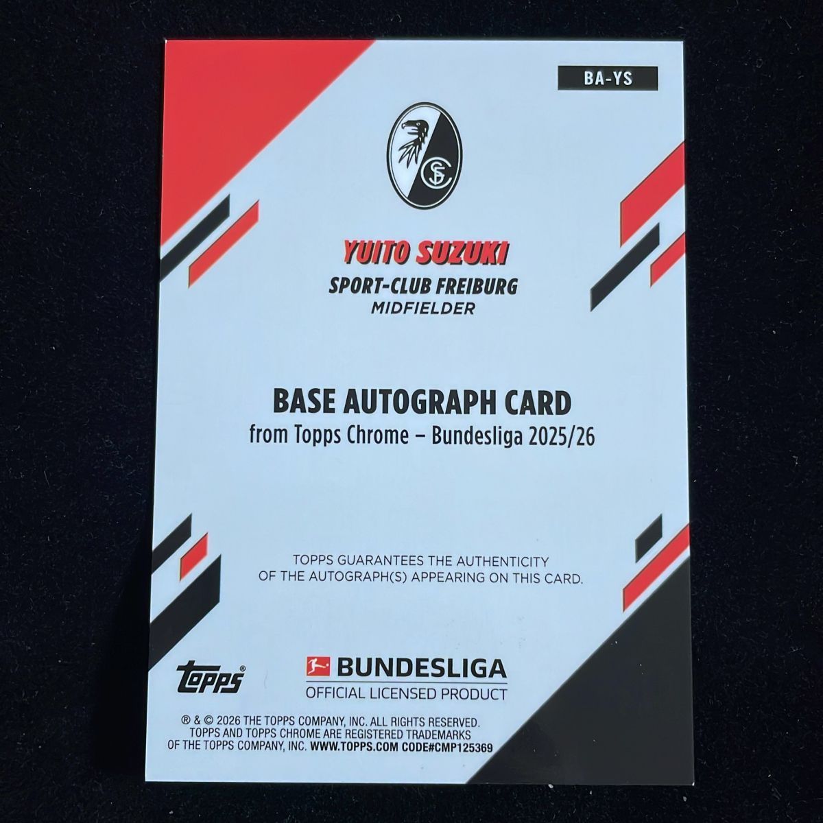 52枚限定】鈴木唯人 Yuito Suzuki Topps Chrome Bundesliga 2025-26 