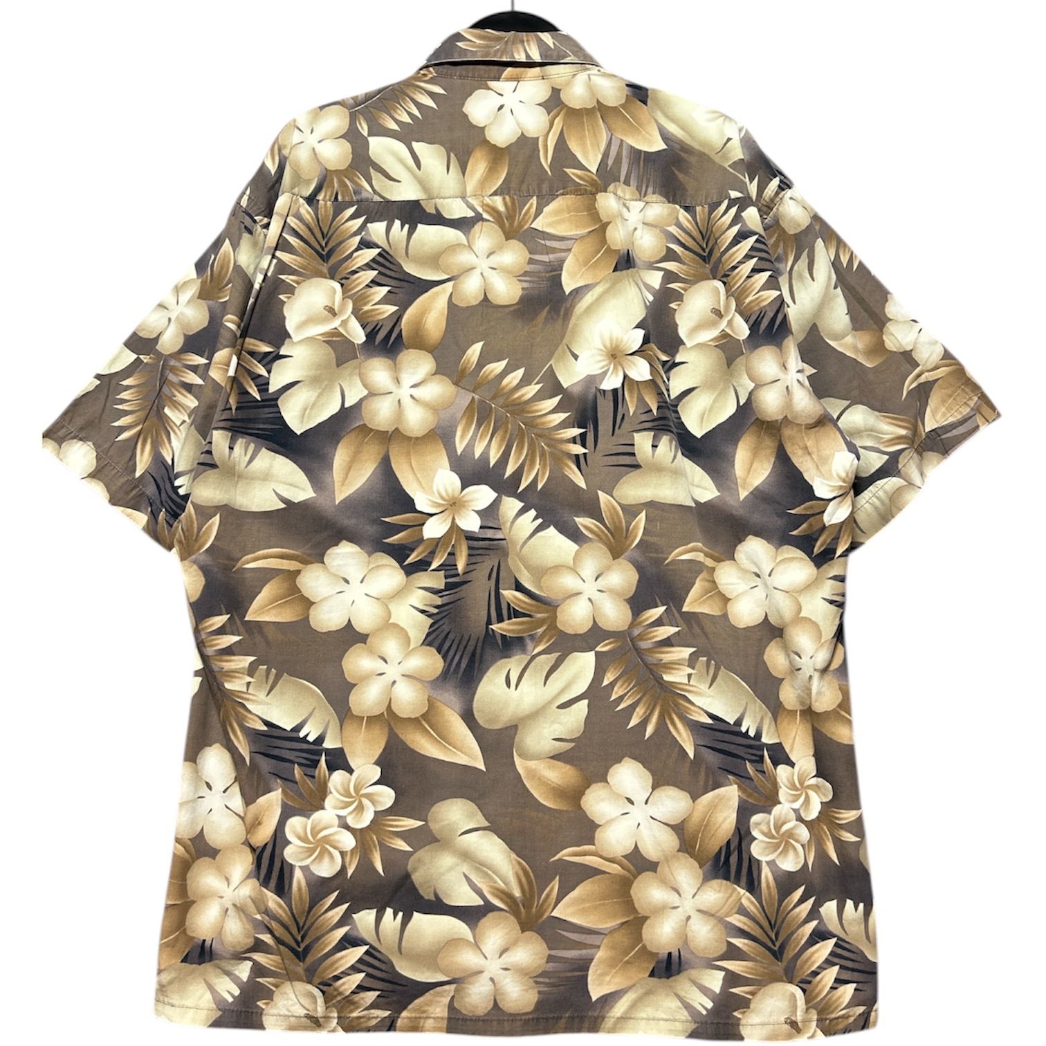 CAMPIA MODA 象ロゴ 総柄 アロハシャツ L 茶 希少デザイン コットン 