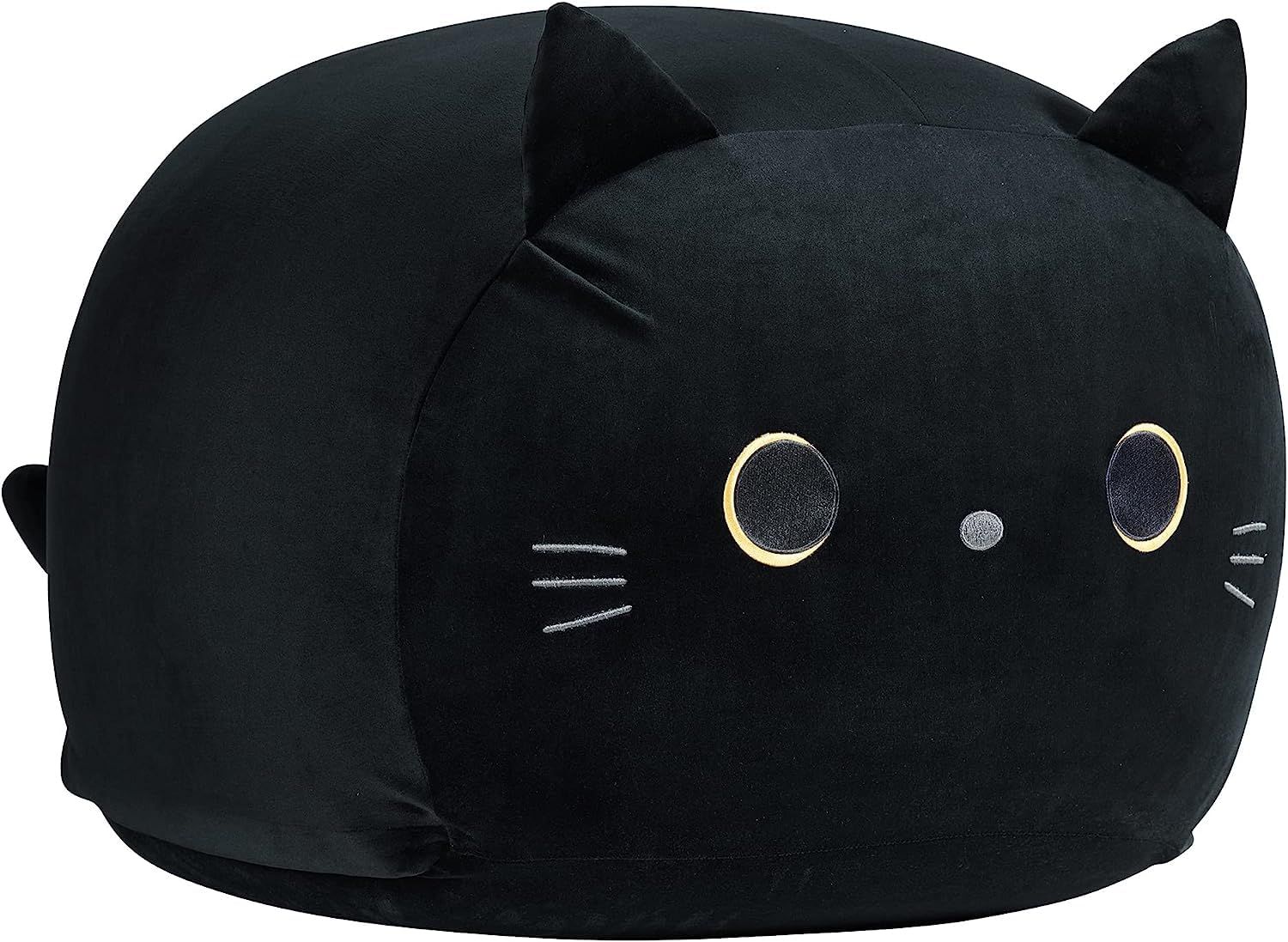 CueBear ぬいぐるみ収納袋 布団収納袋 クッションになるカバー 黒猫デザイン 多機能収納 布団を入れてクッションになる！ 省スペース 衣類なども収納可能！柔らかい生地 肌触りが良い 癒しグッズ 子供プレゼント stuffed animal storage
