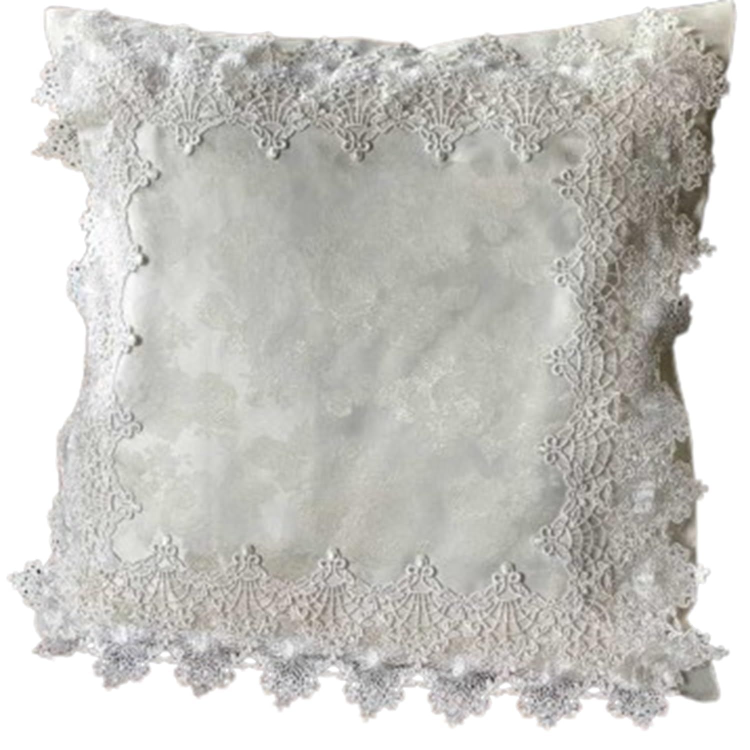 Vivienne(ヴィヴィアン) 【 クッションカバー 45cm ベージュ 】 オリーブシリーズ レース 刺繍 エステサロン ネイルサロン WK1026Q1/BE
