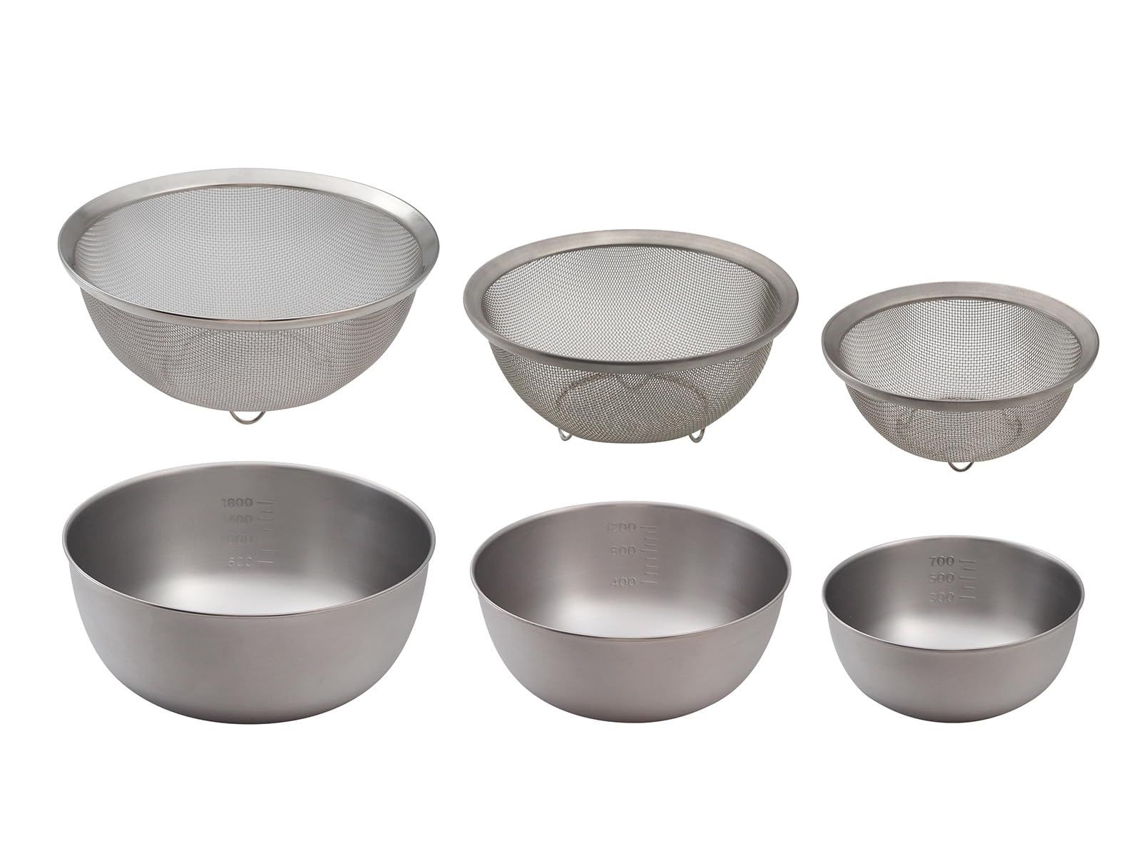 タクミジャパン(TakumiJAPAN) ザルボール6点セット ステンレス 食洗機対応 日本製 マグマプレート 15cm 18cm 21cm 目盛り付きボウル 足つきザル 燕三条 ギフト MGBZ6P