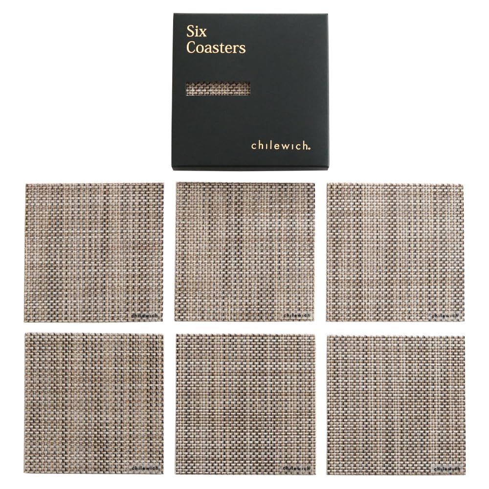 チルウィッチ コースター ミニバスケットウィーブ 6枚セット chilewich Mini Basketweave Coaster 6pcs (リネン)