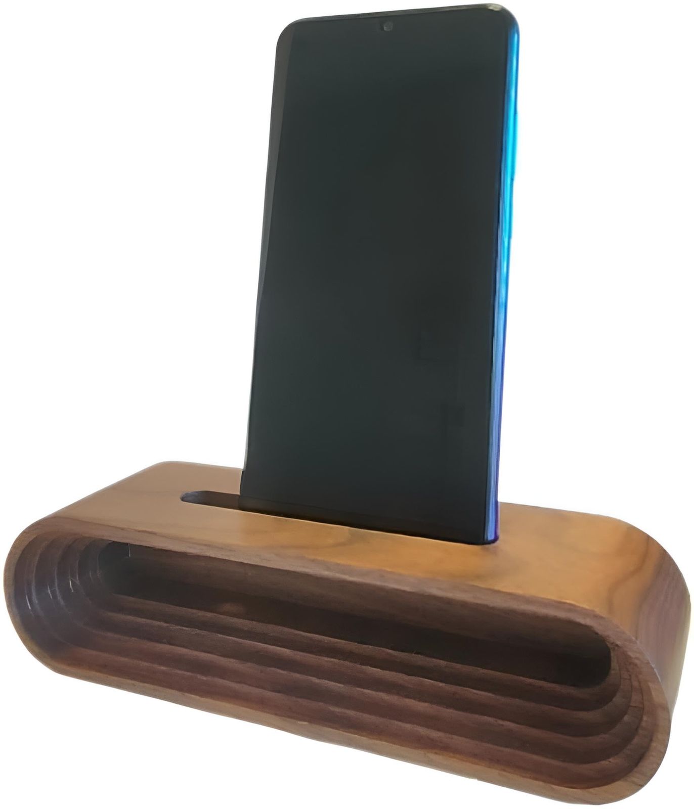 belaDESIGN スマホスタンド スピーカー アメリカ産 ブラックウォールナット 天然木 電源不要 木製 スマホ スピーカー 置くだけ (WS1706D ブラウン ブラックウォールナット(アメリカ))