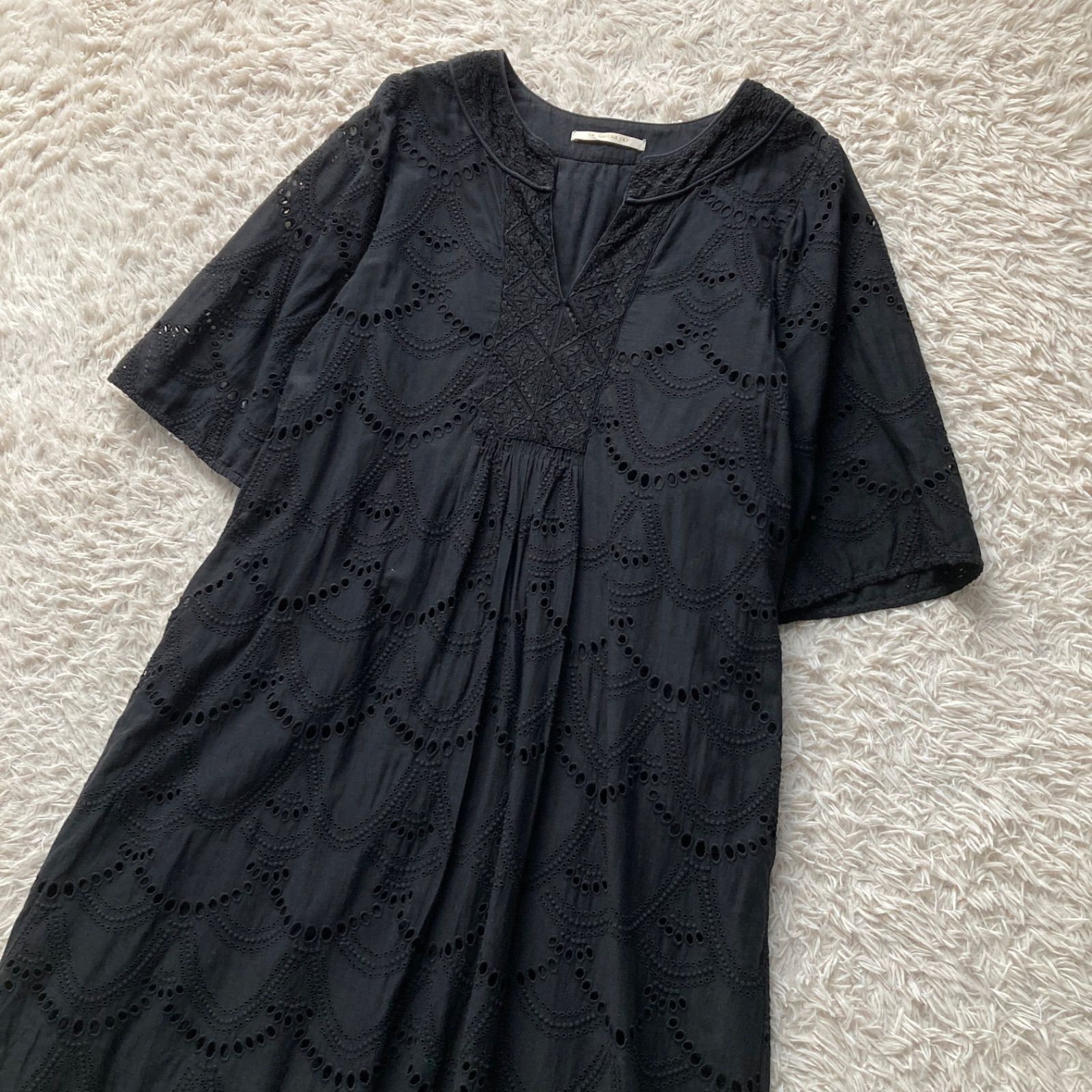ヌキテパ ne Quittez pas COTTON VOILE DOT HEMLA DRESS コットン 
