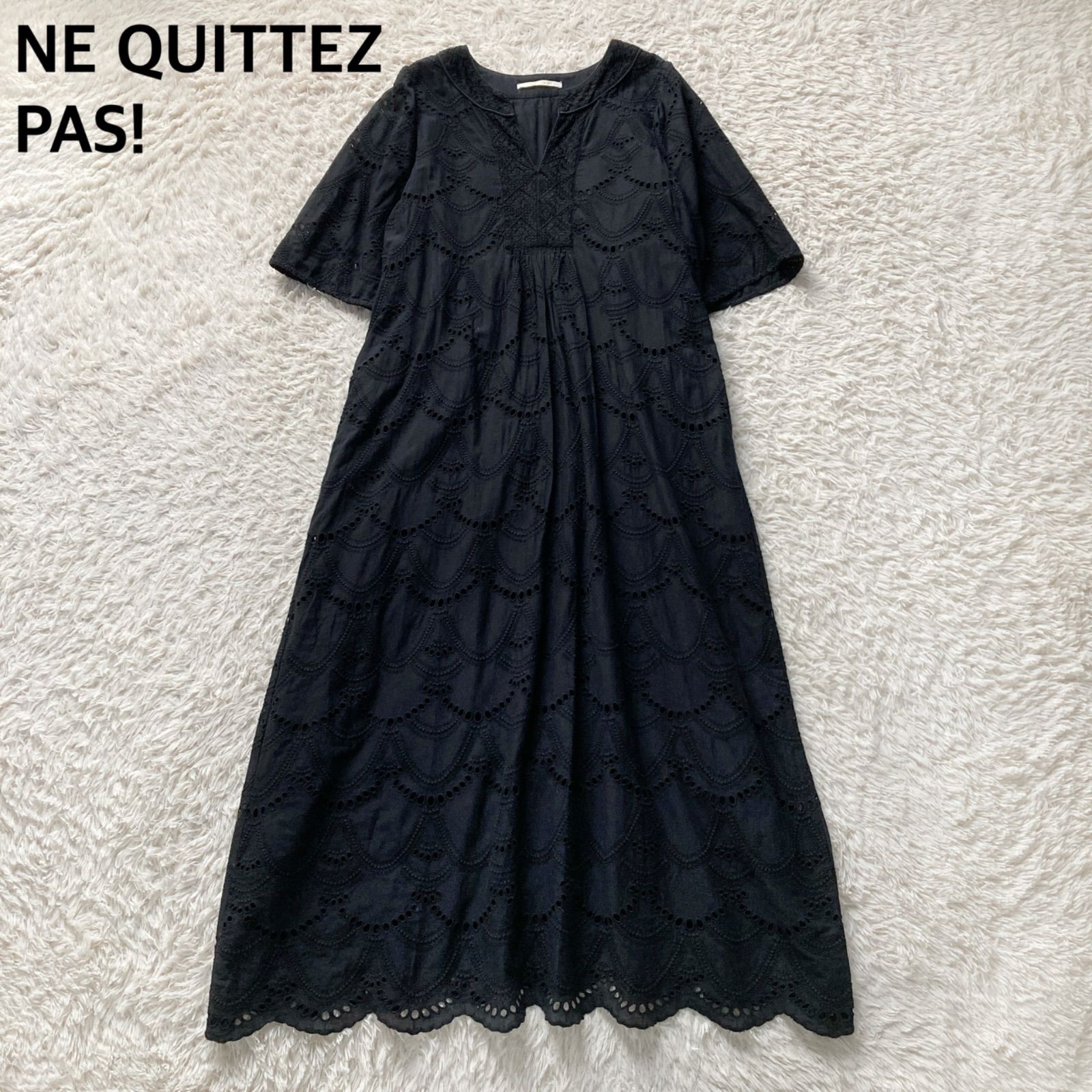 ヌキテパ ne Quittez pas COTTON VOILE DOT HEMLA DRESS コットン 